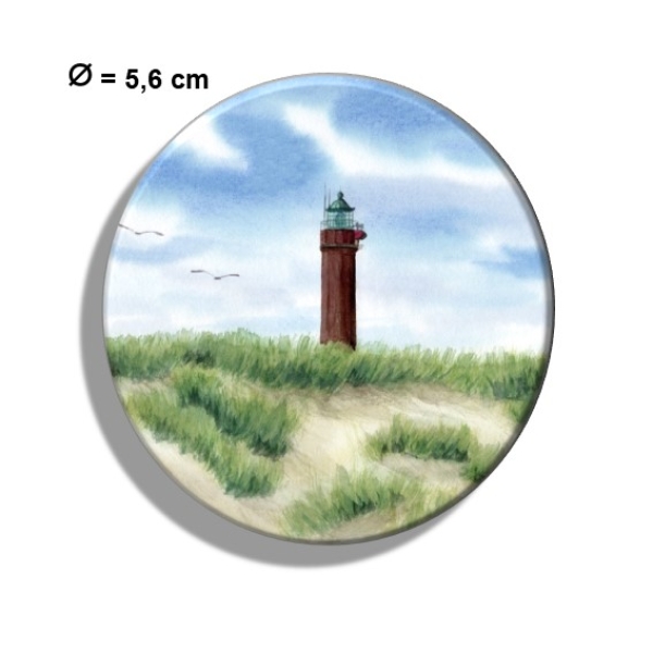 Kühlschrankmagnet m. Flaschenöffner Aquarell Maritim Kunst Druck Kunstdruck Nordsee Norderney Leuchtturm Insel Strand Düne